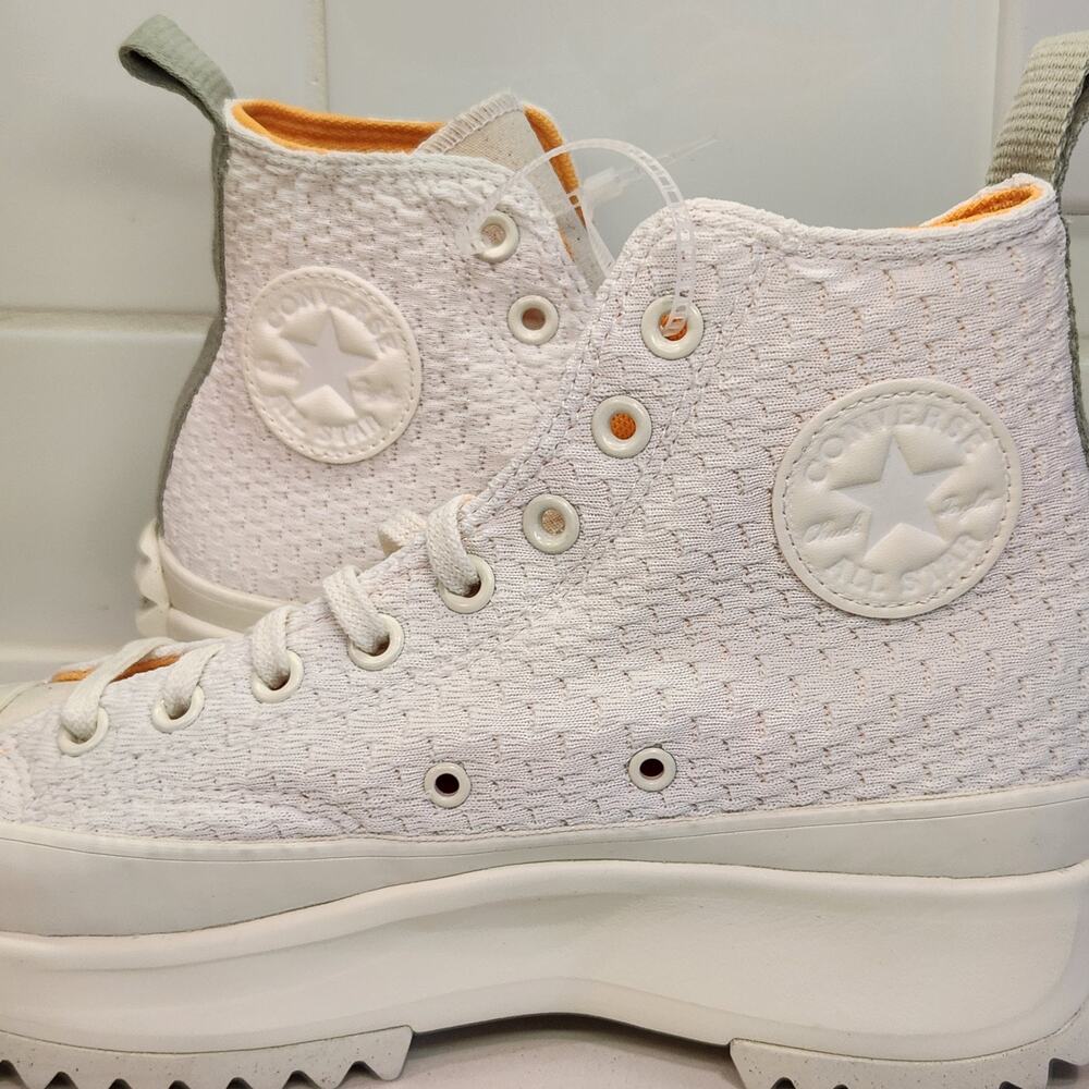 Converse Run Star Hike Knit High Top Platform Sneakers White Womens 9.5 Mens...